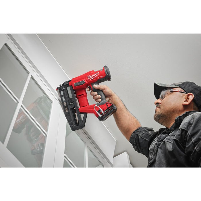 Milwaukee M18FN16GS-0X 18V FUEL Brushless 16 GA Straight Finish Nailer with Case - Bare Unit - westbasedirect.com