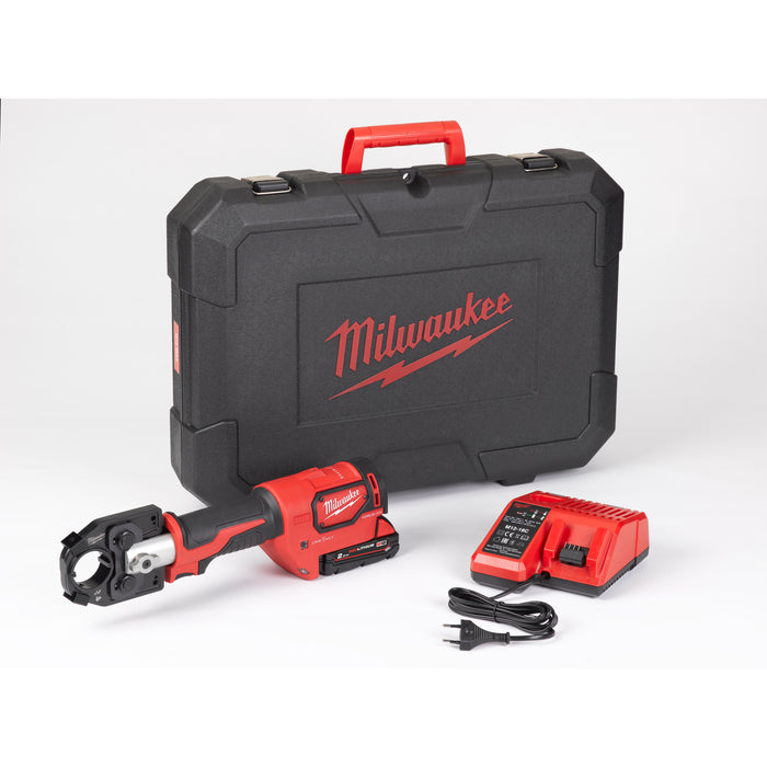 Milwaukee M18HCCT-201C 18V FORCE LOGIC Hydraulic Cable Crimper, 1x 2.0Ah Battery, Charger & Case