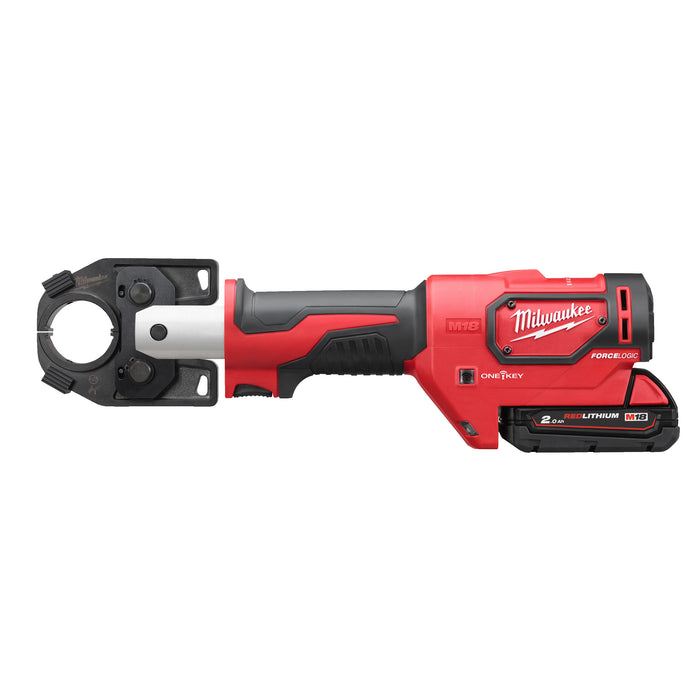 Milwaukee M18HCCT-201C 18V FORCE LOGIC Hydraulic Cable Crimper, 1x 2.0Ah Battery, Charger & Case
