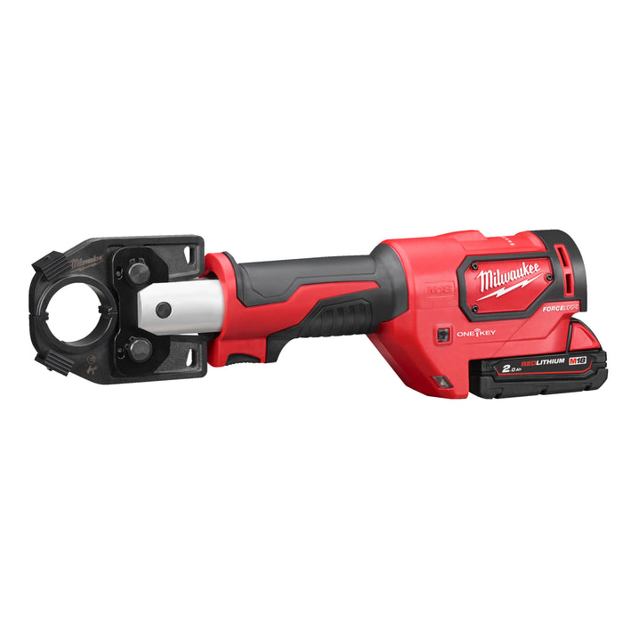 Milwaukee M18HCCT-201C 18V FORCE LOGIC Hydraulic Cable Crimper, 1x 2.0Ah Battery, Charger & Case