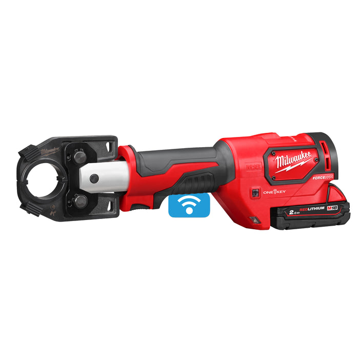 Milwaukee M18HCCT-201C 18V FORCE LOGIC Hydraulic Cable Crimper, 1x 2.0Ah Battery, Charger & Case