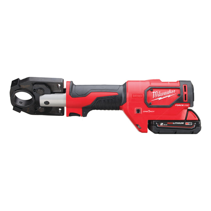 Milwaukee M18HCCT-201C 18V FORCE LOGIC Hydraulic Cable Crimper, 1x 2.0Ah Battery, Charger & Case