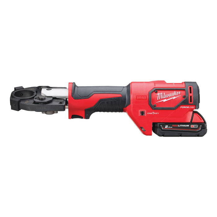 Milwaukee M18HCCT-201C 18V FORCE LOGIC Hydraulic Cable Crimper, 1x 2.0Ah Battery, Charger & Case