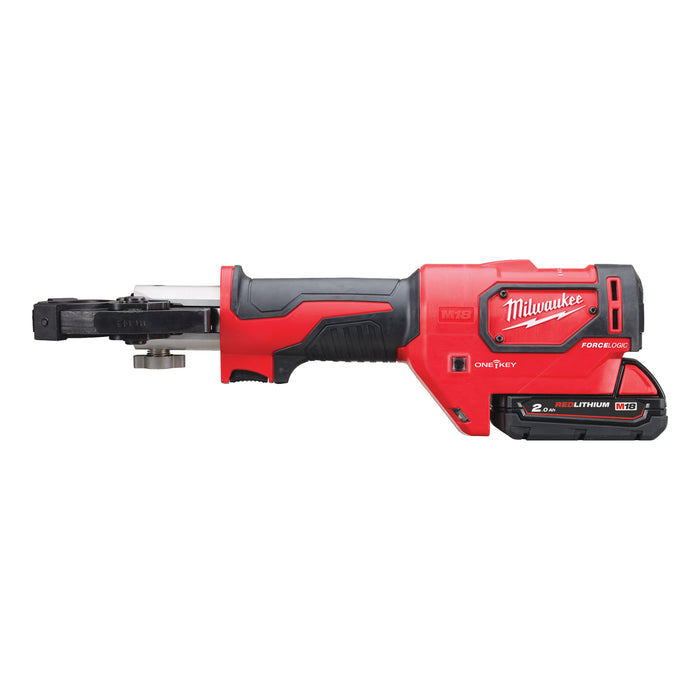 Milwaukee M18HCCT-201C 18V FORCE LOGIC Hydraulic Cable Crimper, 1x 2.0Ah Battery, Charger & Case