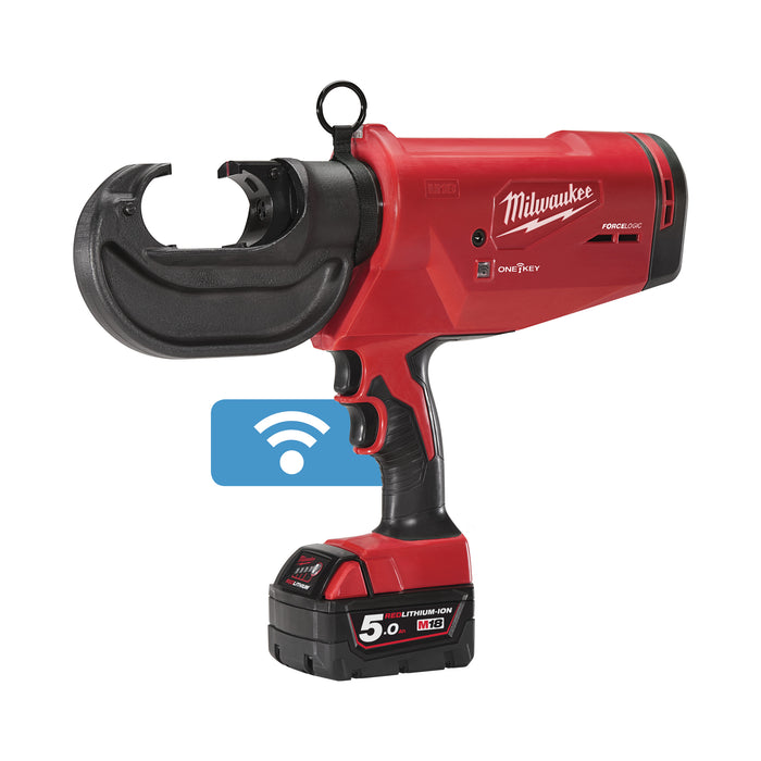 Milwaukee M18HCCT109/42-522C 18V FORCE LOGIC Hydraulic Cable Crimper, 1x 5.0Ah Battery, 1x 2.0Ah Battery, Charger & Case