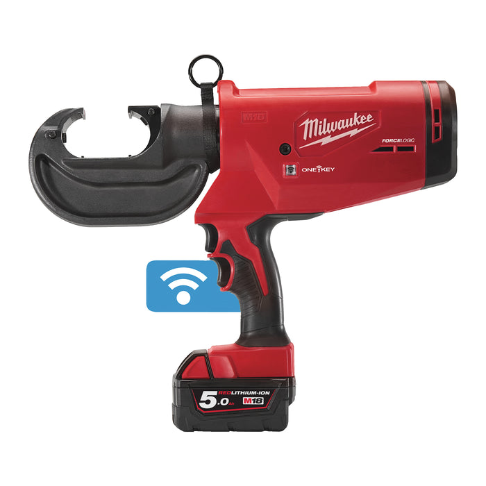 Milwaukee M18HCCT109/42-522C 18V FORCE LOGIC Hydraulic Cable Crimper, 1x 5.0Ah Battery, 1x 2.0Ah Battery, Charger & Case