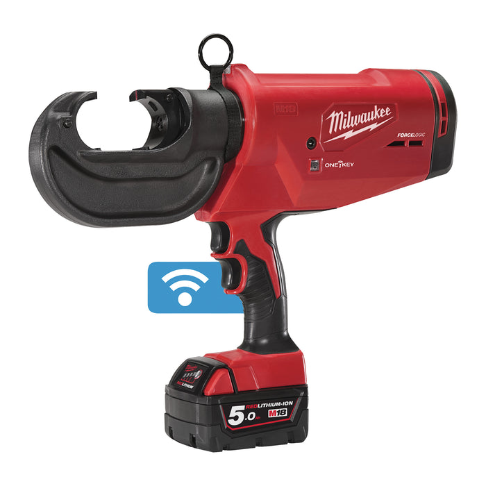 Milwaukee M18HCCT109/42-522C 18V FORCE LOGIC Hydraulic Cable Crimper, 1x 5.0Ah Battery, 1x 2.0Ah Battery, Charger & Case