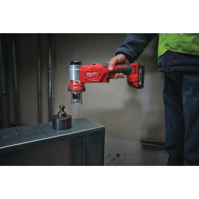Milwaukee M18HKP-201CA 18V FORCE LOGIC Hydraulic Knockout Punch with Dies, 1x 2.0Ah Battery, Charger & Case