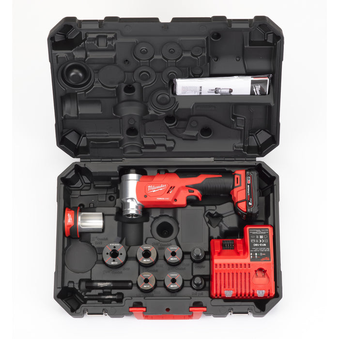 Milwaukee M18HKP-201CA 18V FORCE LOGIC Hydraulic Knockout Punch with Dies, 1x 2.0Ah Battery, Charger & Case