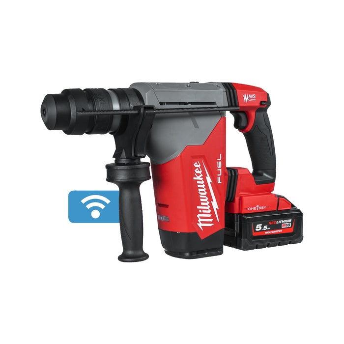 Milwaukee M18ONEFHPX-552X 18V FUEL ONE-KEY 32mm SDS+ Hammer Drill with FIXTEC Chuck, 2x 5.5Ah Batteries, Charger & Case - westbasedirect.com