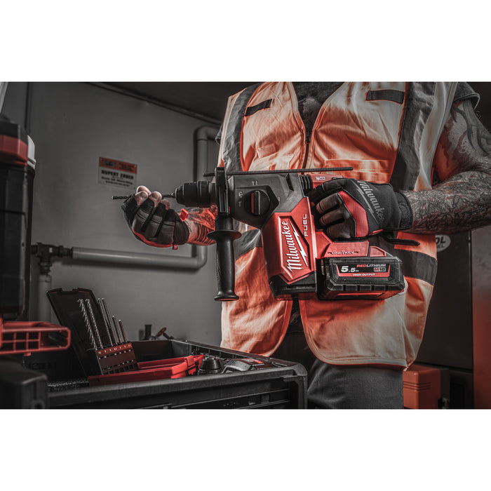 Milwaukee M18ONEFHX-552X-552X 18V FUEL ONE-KEY 26mm SDS+ Hammer Drill with FIXTEC Chuck, 2x 5.5Ah Batteries, Charger & Case - westbasedirect.com