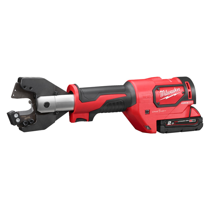 Milwaukee M18ONEHCC-201C ACSR SET 18V FORCE LOGIC Hydraulic 35mm Cable Cutter, 1x 2.0Ah Battery, Charger & Case
