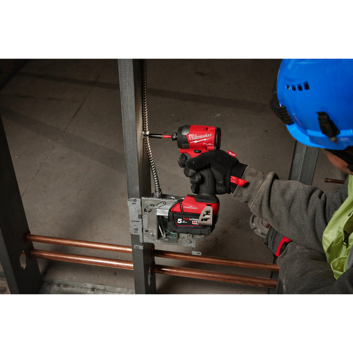 Milwaukee M18ONEPP2A3-502X Twin Pack 18V FUEL ONE-KEY Brushless Power Tool Kit, 2x 5.0Ah Batteries, Charger & Case - westbasedirect.com
