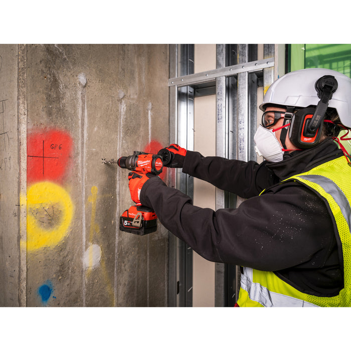 Milwaukee M18ONEPD3-502X 18V FUEL ONE-KEY Percussion Drill, 2x 5.0Ah Batteries, Charger & Case - westbasedirect.com