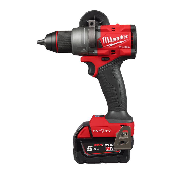 Milwaukee M18ONEPD3-502X 18V FUEL ONE-KEY Percussion Drill, 2x 5.0Ah Batteries, Charger & Case - westbasedirect.com