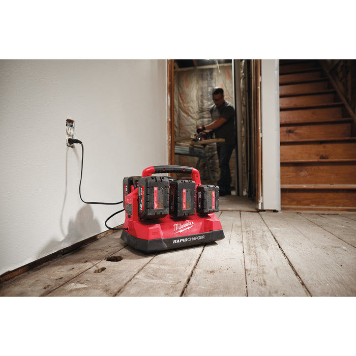 Milwaukee M18PC6 6-Bay 18V PACKOUT Compatible Charger 240V - westbasedirect.com