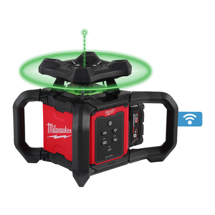 Milwaukee M18RLOHVG300-501C 18V ONE-KEY Green Horizontal/Vertical Rotary Laser, 1x 5.0Ah Battery, Charger & Case