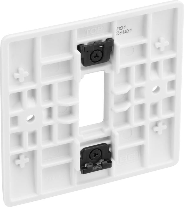 BG GridLite M81 White Moulded 1G Grid Front Plate