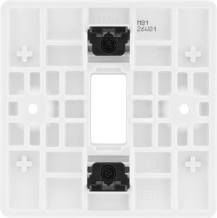BG GridLite M81 White Moulded 1G Grid Front Plate