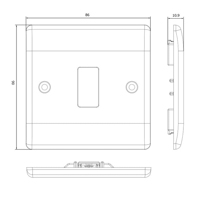 BG GridLite M81 White Moulded 1G Grid Front Plate