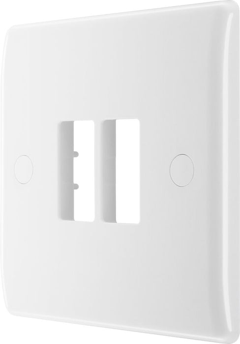 BG GridLite M82 White Moulded 2G Grid Front Plate