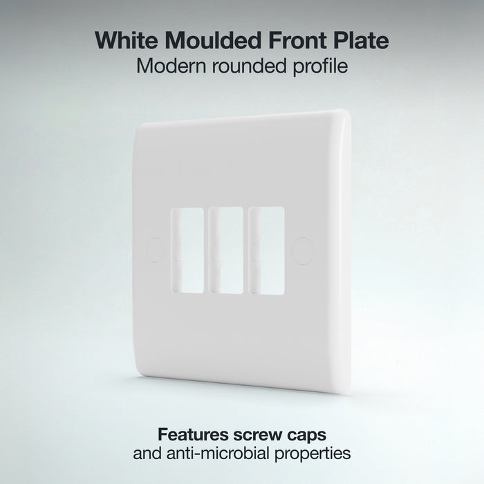 BG GridLite M83 White Moulded 3G Grid Front Plate