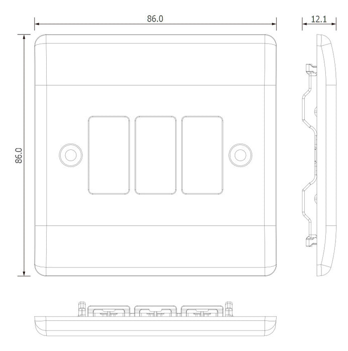 BG GridLite M83 White Moulded 3G Grid Front Plate