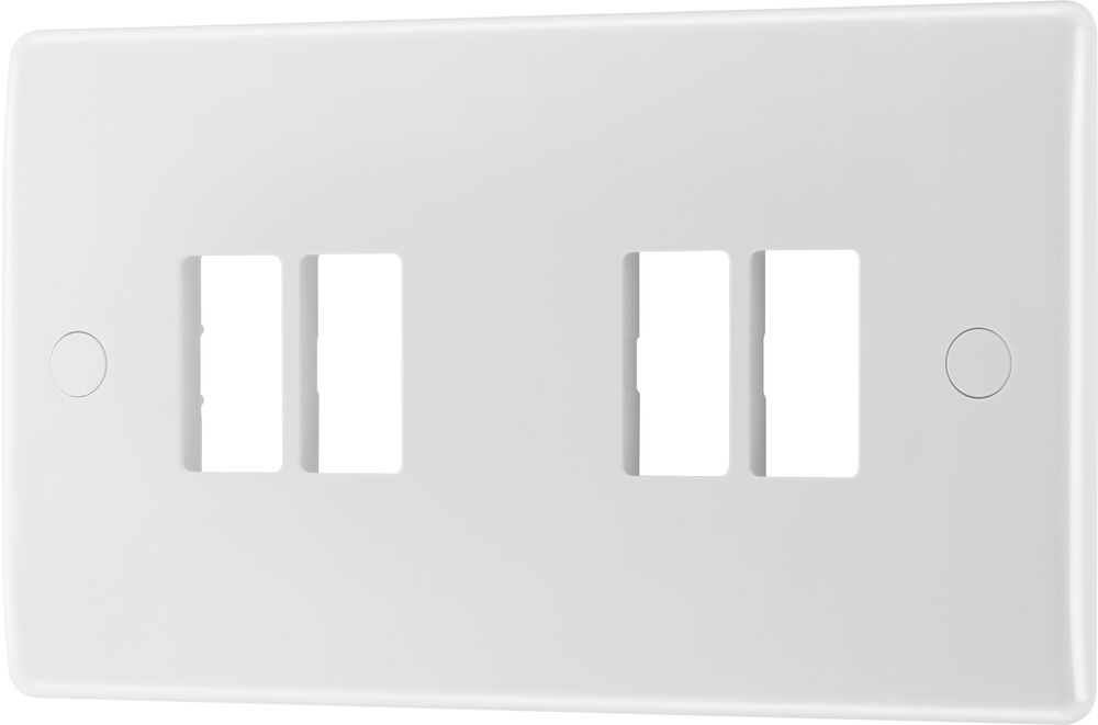 BG GridLite M84 White Moulded 4G Grid Front Plate