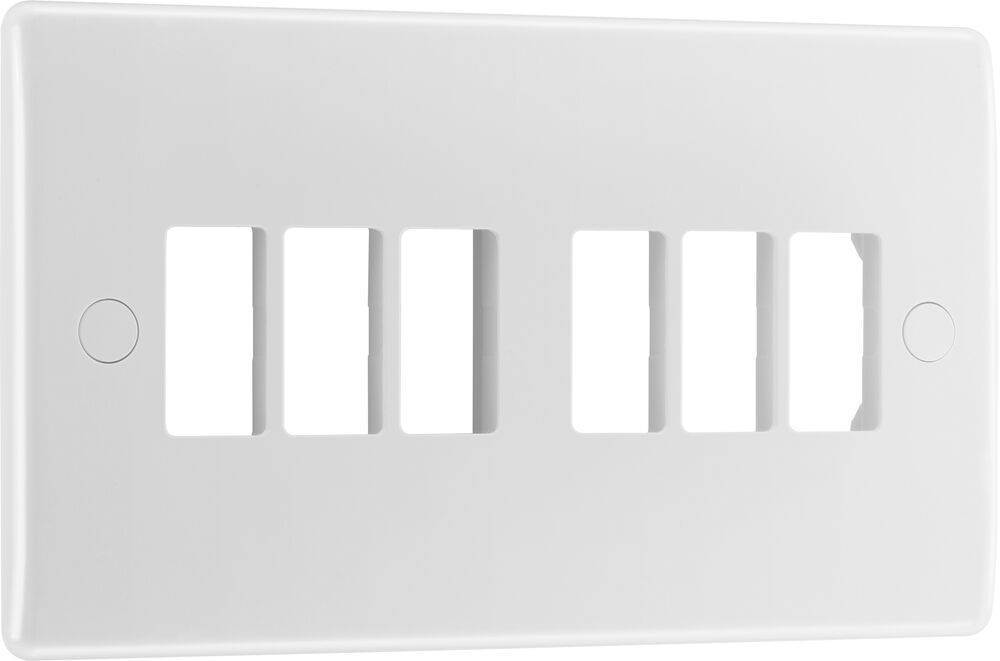 BG GridLite M86 White Moulded 6G Grid Front Plate