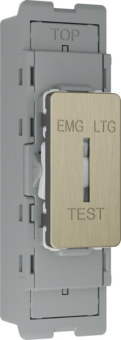 BG GridLite MAB12EL 20A 16AX SP 2-Way Key Switch Module "EMG LTG TEST" - Antique Brass