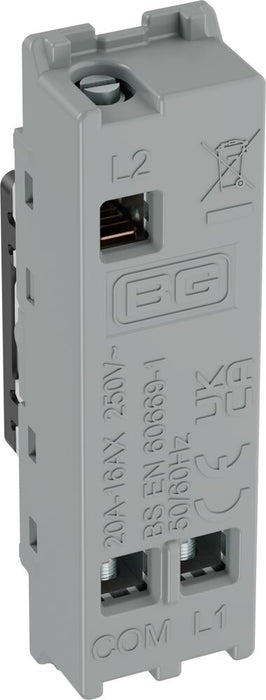 BG GridLite MAB12EL 20A 16AX SP 2-Way Key Switch Module "EMG LTG TEST" - Antique Brass