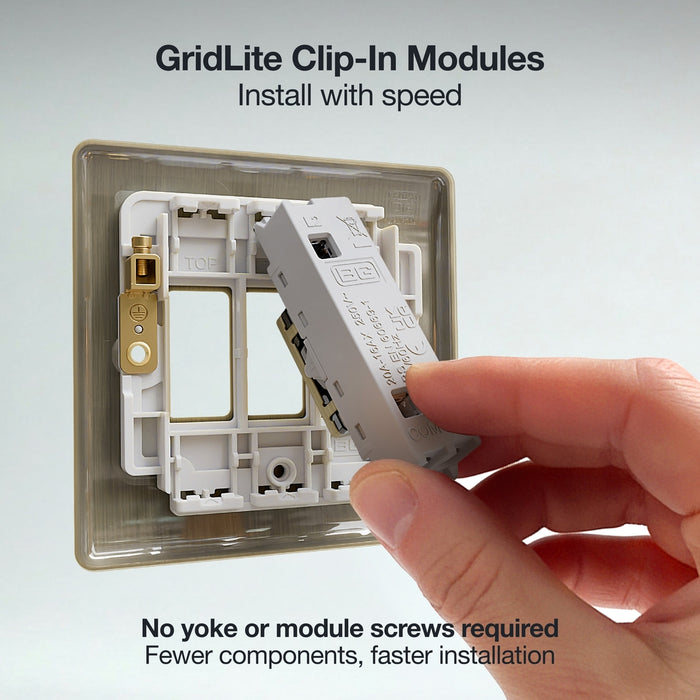 BG GridLite MAB12KY 20A 16AX SP 2-Way Key Switch Module - Antique Brass