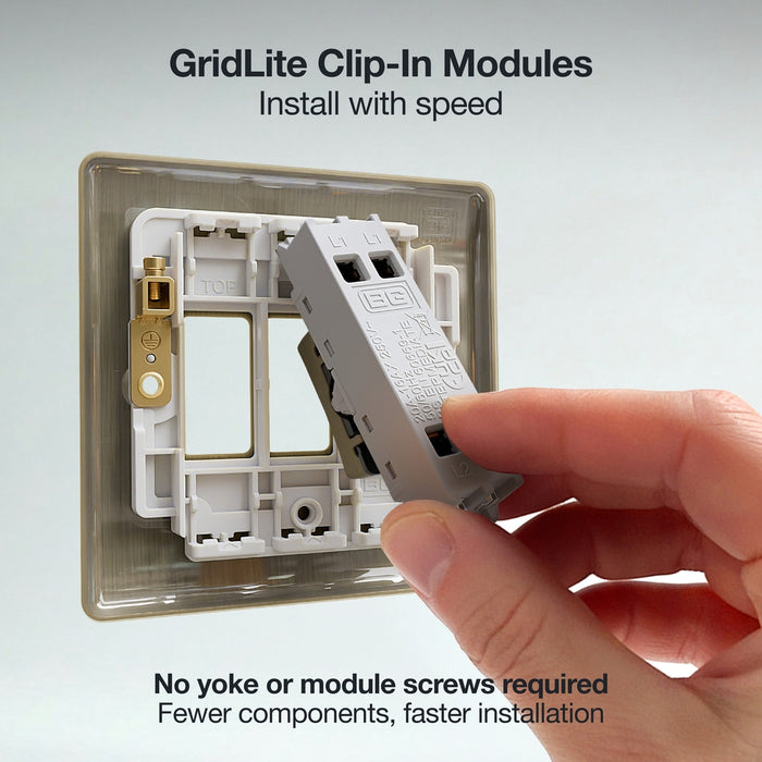 BG GridLite MAB13 20A 16AX 2-Way Intermediate Switch Module - Antique Brass