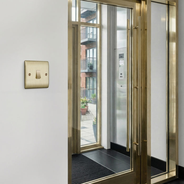 BG GridLite MAB142 20A 2-Way Retractive Switch Module - Antique Brass