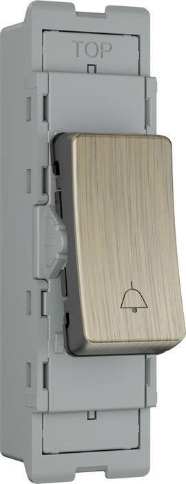 BG GridLite MAB142BELL 20A 2-Way Retractive Switch Module "Bell Symbol" - Antique Brass