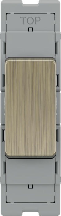 BG GridLite MAB142C 20A SP 2-Way Retractive (Centre Off) Switch Module - Antique Brass