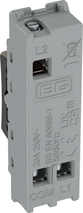 BG GridLite MAB142C 20A SP 2-Way Retractive (Centre Off) Switch Module - Antique Brass