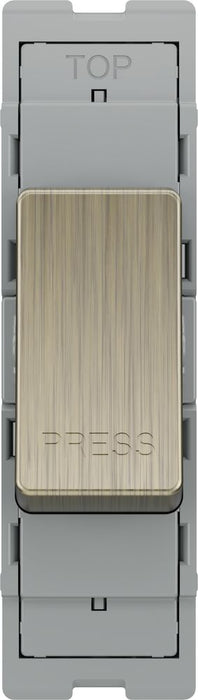 BG GridLite MAB142PR 20A 2-Way Retractive Switch Module "PRESS" - Antique Brass