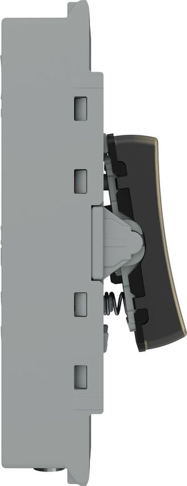 BG GridLite MAB142PR 20A 2-Way Retractive Switch Module "PRESS" - Antique Brass