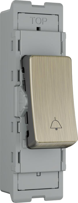 BG GridLite MAB14BELL 20A 1-Way Retractive Switch Module "Bell Symbol" - Antique Brass