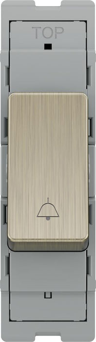 BG GridLite MAB14BELL 20A 1-Way Retractive Switch Module "Bell Symbol" - Antique Brass