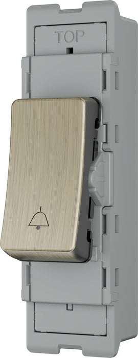BG GridLite MAB14BELL 20A 1-Way Retractive Switch Module "Bell Symbol" - Antique Brass