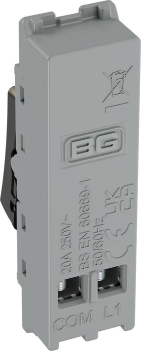 BG GridLite MAB14BELL 20A 1-Way Retractive Switch Module "Bell Symbol" - Antique Brass