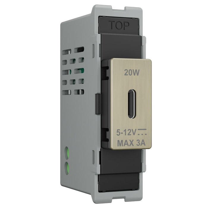 BG GridLite MABUSBC20B 20W USB-C Module - Antique Brass