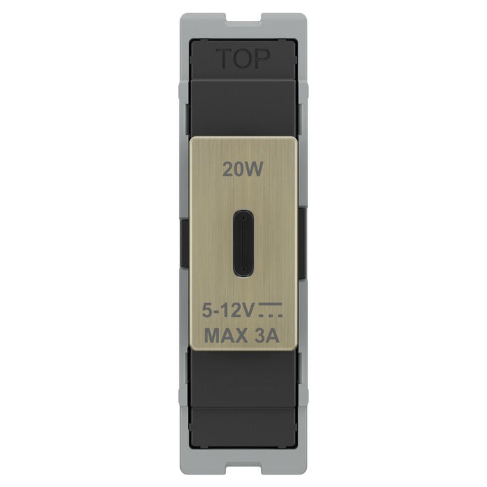 BG GridLite MABUSBC20B 20W USB-C Module - Antique Brass