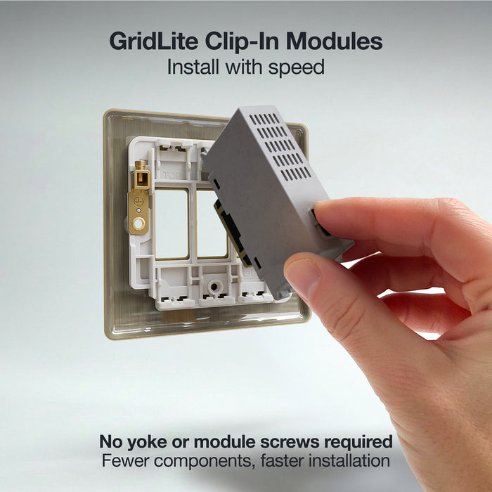 BG GridLite MABUSBC20B 20W USB-C Module - Antique Brass