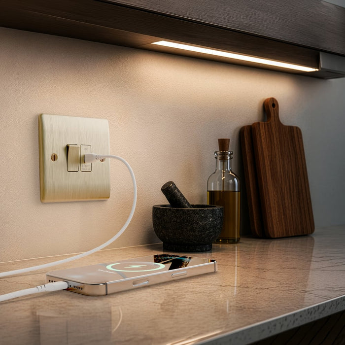 BG GridLite MABUSBC20B 20W USB-C Module - Antique Brass