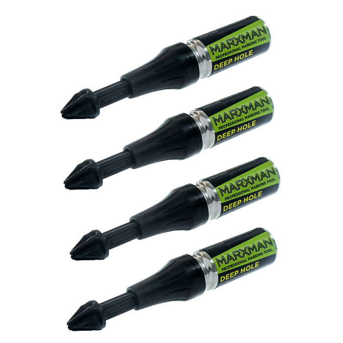 Marxman MARXSING/CLAMBLK Professional Deep Hole Marking Tool Black Lid (4 Pack)