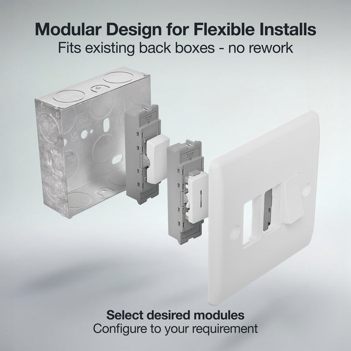 BG GridLite MBLNK Blank Module - White