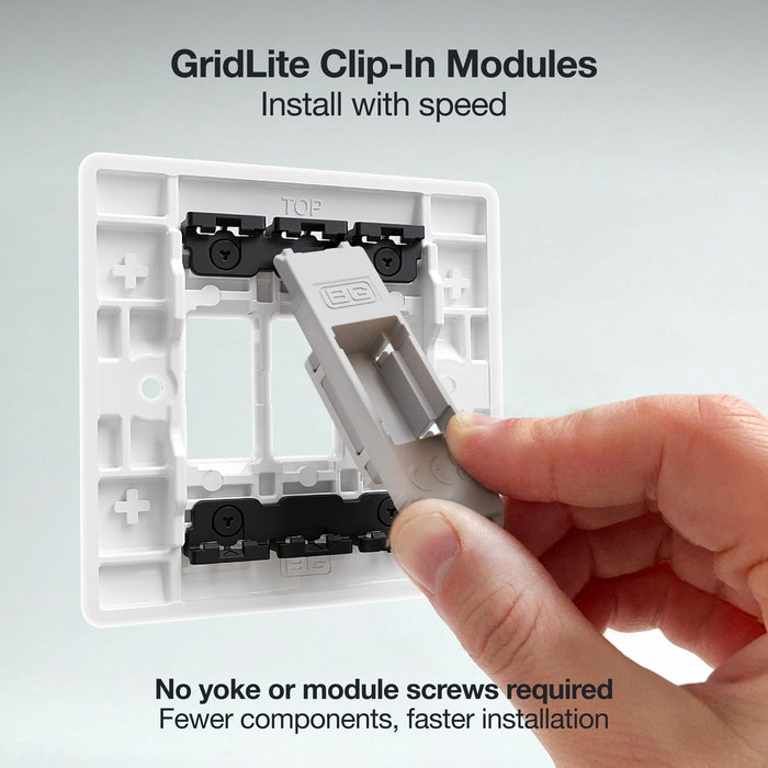 BG GridLite MBLNK Blank Module - White